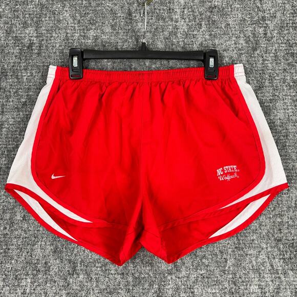 NC State Shorts‎ Womens Large Nike Tempo Red Running Jogging Wolfpack University - Picture 1 of 12
